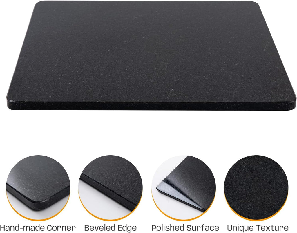 Granite Cutting Board, Marble Slab Pastry Board With Non-Slip Feet For Baking, Cheese, Charcuterie, Chocolate, 16x16 Inch, 1 Piece