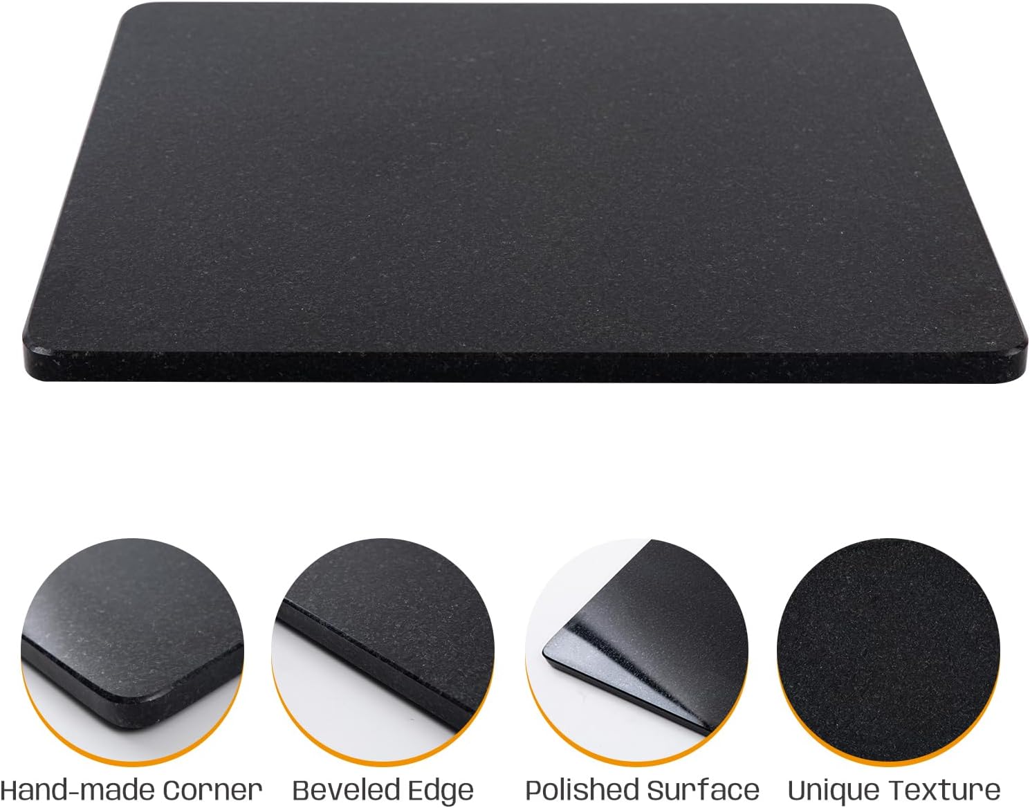 Granite Cutting Board, Marble Slab Pastry Board With Non-Slip Feet For Baking, Cheese, Charcuterie, Chocolate, 16x16 Inch, 1 Piece