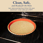 Patz&Patz Classic Tart Pan 9 Inch Removable Bottom with Patented Silicone Crust Shaper | Nonstick Carbon Steel Quiche Baking Dish, Fruit Tart Molds for Baking, Quiche Pan & Pie Mold - PFOA & PTFE-Free