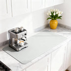 Dish Drying Mat Super Absorbent – 17" x 31" Coffee Mat for Countertops – Non-Slip Drying Mat for Kitchen Counter – Easy to Clean Water Absorbent Mat – XLarge Dish Drying Mats (Lite Gray)