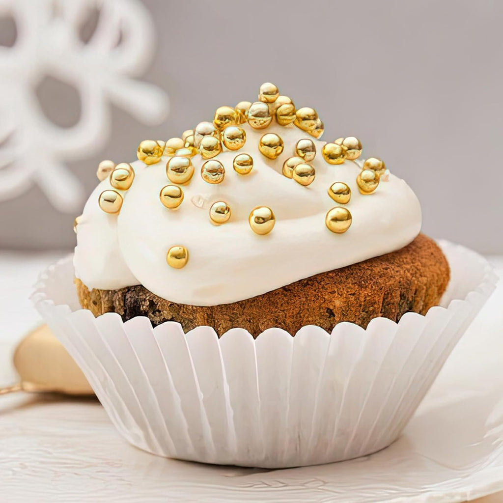 Twisweet Edible Pearl Sprinkles for Cake Decorating 12oz, Gold Silver White and Black Pearls Mix Sugar Sprinkles for Baking, Cake Topper Ice Cream Cupcake Cookie Dessert Decorations Birthday Wedding Valentines Christmas Supplies