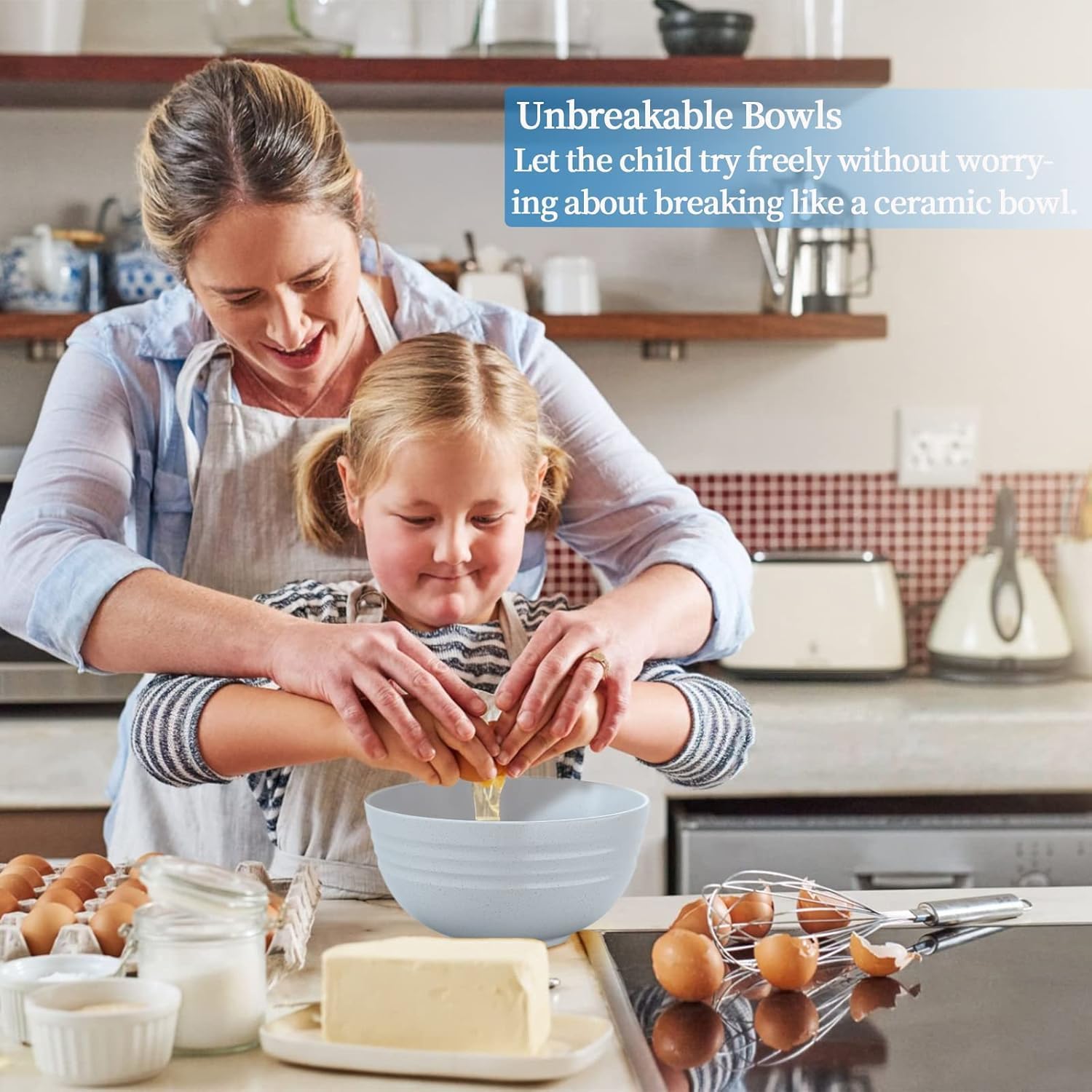 【6 Pcs】Unbreakable Mixing Bowls Unbreakable Salad Bowls, 68 Ounces Microwave and Dishwasher Safe BPA-Free Serving Bowls for Cereal,Salad,Soup,Ramen,Noodle,Oatmeal,Snack Apply to Kitchen,Freezer