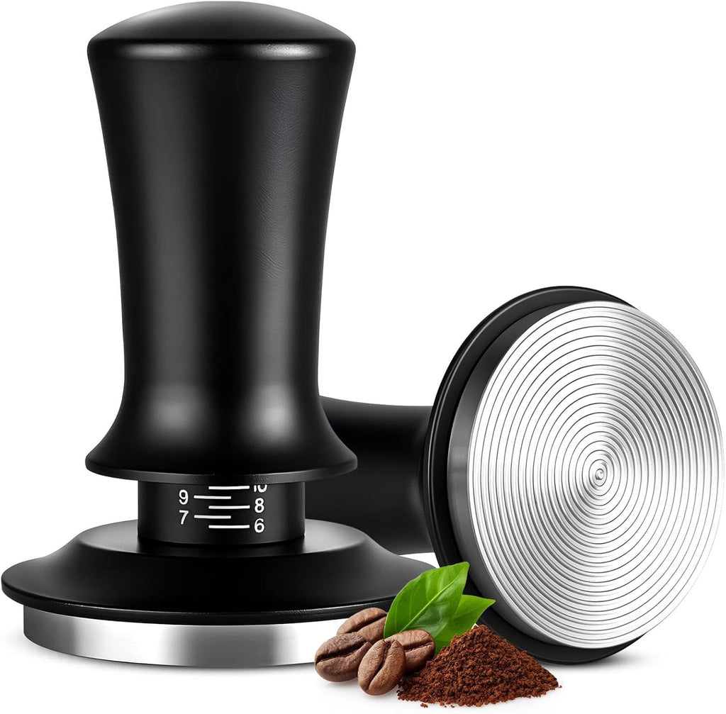 53mm Espresso Tamper – Professional Barista Coffee Tamper with SpringLoaded,Calibrated Flat Stainless-Steel Base & Ergonomic Handle,Fits 53mm Portafilter, Ideal Coffee Accessory for Espresso Lovers
