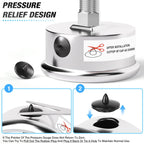 MEANLIN MEASURE 0~200Psi Liquid Filled Pressure Gauge Stainless Steel with 316 Stainless Steel Joint 1/4" NPT 2.5" FACE DIAL for Air Compressor Air Regulator Water Filter Center Back Mount