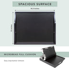 ROSSIE HOME Wood Bed Tray Lap Desk - Set of Two - with Hyacinth Storage Basket - Buffalo Check - Fits up to 15.6 Inch Laptops - Style No. 70108