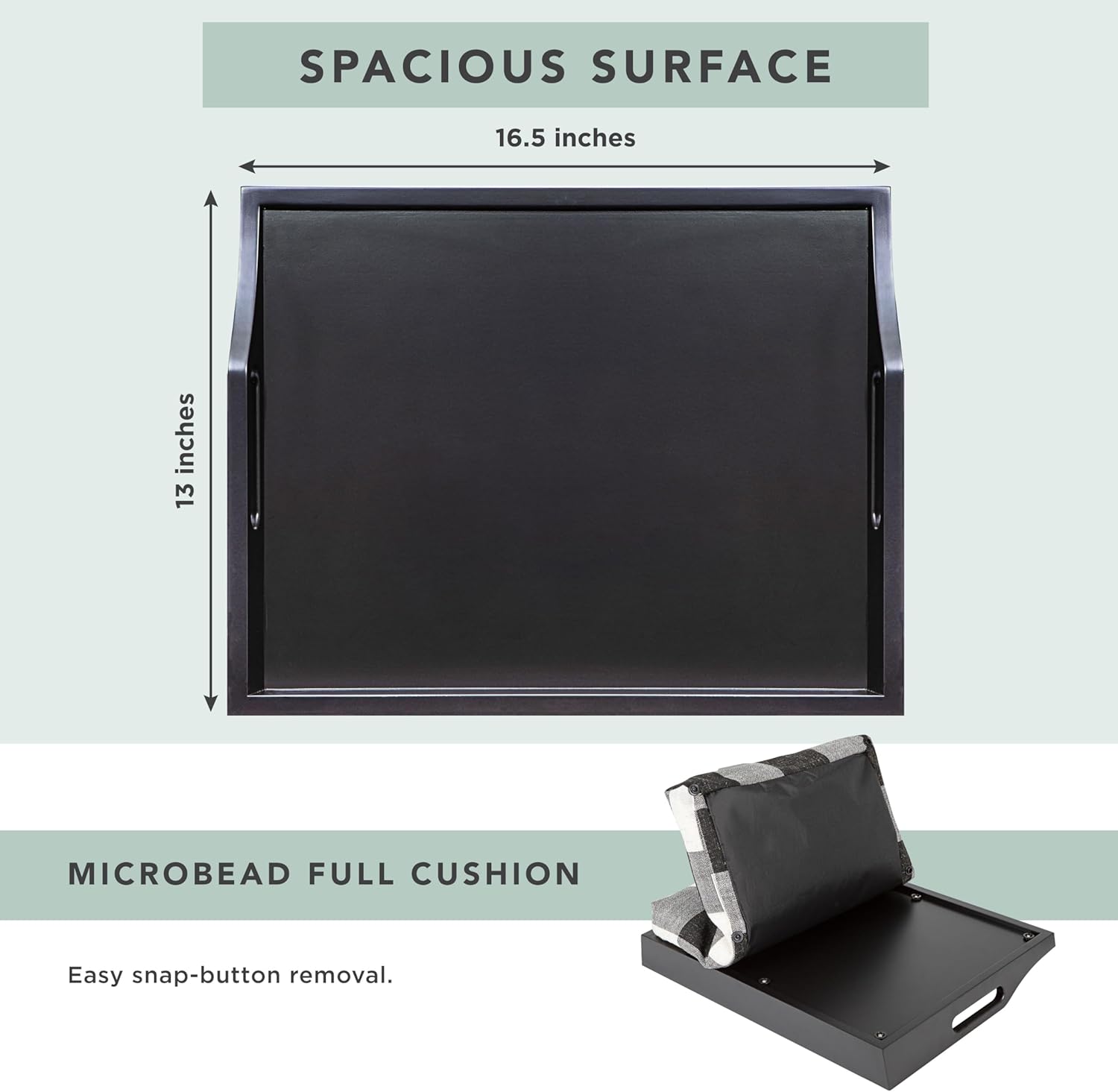 ROSSIE HOME Wood Bed Tray Lap Desk - Set of Two - with Hyacinth Storage Basket - Buffalo Check - Fits up to 15.6 Inch Laptops - Style No. 70108