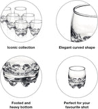 Bormioli Rocco Galassia Shot Glasses – Gift Set Of 6 Drinking Shot Cups With Elegant Curved Shape, Heavy Sham & Interlocking Feet – Short Shooter Tumblers For Liquors & Spirits (2.25oz)