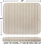 Silicone Dish Drying Mat for Multiple Usage,Easy clean,Eco-friendly,Heat-resistant Silicone Mat for Kitchen Counter or Sink,Refrigerator or Drawer Liner Tapioca XL 18 inches x 16 inches