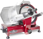 KWS MS-10XT Premium 320W Electric Meat Slicer 10-Inch in Red with Non-sticky Teflon Blade, Frozen Meat/Deli/Cheese/Food Slicer Low Noises Commercial and Home Use [ ETL, NSF Certified ]