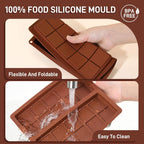 2 Pcs Chocolate Molds Silicone, Deep Chocolate Bar Mold, Non-Stick Food Grade Chocolate Mold for Dubai Chocolate Bar Pistachio, Candy and Chocolate Making - 20 Square Shape