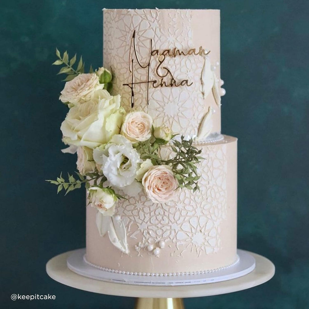 Cake Stencil for Buttercream Cake, Royal Icing, Ganache, Painting, Art and Crafts (IMANE)