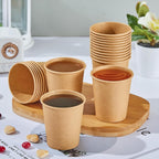 400 Pack 5 oz Kraft Paper Cups, Disposable Bathroom Cups, Mini Mouthwash Cups, Hot/Cold Beverage Drinking Cup for Home, Store, Travel, Events (Brown)