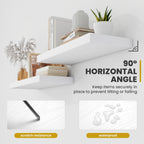 40 Inch Floating Shelves, 9.3" Deep Floating Shelf Wall Mounted, 40" Wall Shelves, Rustic Deep Bookshelf, Large Display Shelves & Storage Shelves for Bedroom, Living Room, White, Set of 2