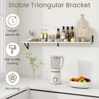 Dreamland Deep Floating Shelves for Wall, 48W x 8D Wall Mounted Shelves Set of 2, Wide Display Ledge Shelf with Sturdy Metal Brackets for Living Room, Bathroom, Bedroom and Kitchen, White