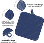 Oven Mitts and Pot Holders Set, Pack of 4, Heat Resistant Silicone Kitchen Mini Oven Mittens for 500 Degrees, Mini Oven Gloves and Hot Pads for Baking Grilling Barbecue Microwave Machine Washable