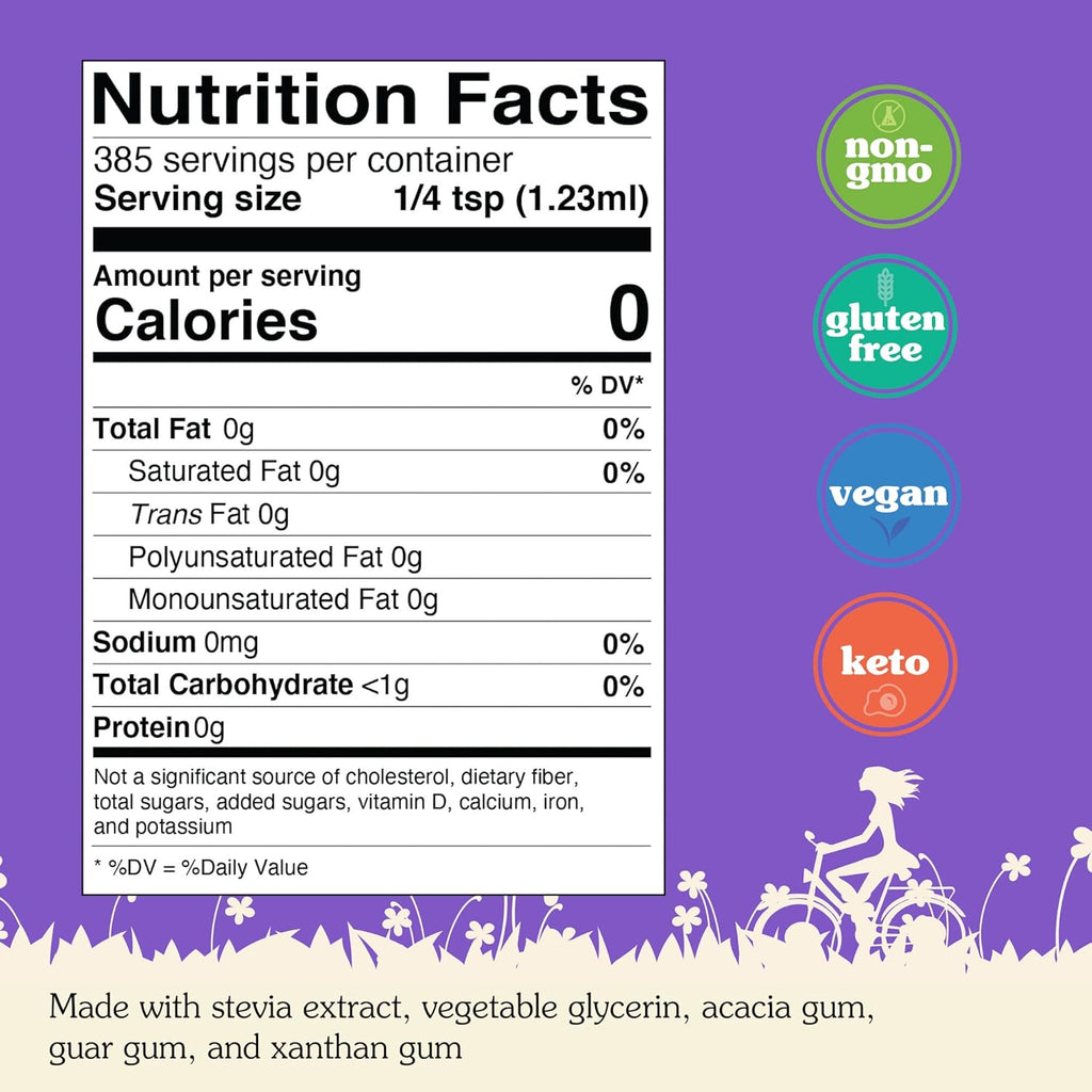 NuNaturals Stevia Simple Syrup, Sugar-Free Sweetener, Plant-Based Sugar Substitute, Zero Calorie, 16 oz