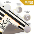 Happy Halloween Bats Dish Drying Mat for Kitchen Counter,Black and White Stripe Drying Mat 18 x 24 Inch with High Absorbent Microfiber Dish Drying Pad Dish Rack Pad Drainer Mat for Coffee Bar