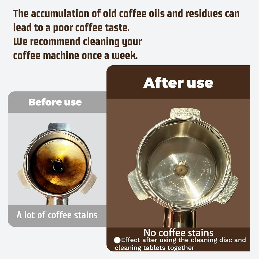 54mm Cleaning Disc Replacement for Breville Barista Espress Backflush Compatible with BES870/BES878/BES876/BES840/BES880/BES881/810/881 Espresso Machines Accessories(54mm Glossy Black (With Holes))