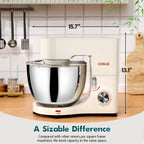 COOKLEE Stand Mixer, 9.5 Qt. 660W 10-Speed Electric Kitchen Mixer with Dishwasher-Safe Dough Hooks, Flat Beaters, Wire Whip & Pouring Shield Attachments for Most Home Cooks, White