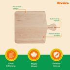 Riveira Maple Wood Cutting Board – Gourmet Maple Grandeur: 17 x 13 Wooden Cutting Board – Natural Wooden Cutting Boards For Kitchen Decorative – Innovative Juice Grooves Maple Wooden Chopping Board