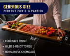 Comfify Extra Large 35" Acacia Wood Charcuterie Serving Board - Premium Wood Grain - Gourmet Meals, Cheese Platters, Appetizers, Dining Table, Kitchen, Patio, BBQ - Serve Chic, Feel Elegant