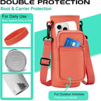 40 oz Stainless Steel Water Bottles with Straw and Auto Spout Lids, Wide Mouth Metal Thermo Bottles for Gym, Leak Proof & BPA-Free Water Flask Jug with Paracord Handle & Carrier Bag with Strap