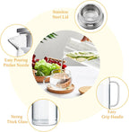 Hsei 2 Sets Glass Pitcher with Lid, 50 oz / 1500 ml Water Carafe with Handles Hot Cold Beverage Water Jar Glass Jug for Tea Juice Milk Coffee Iced Beverage