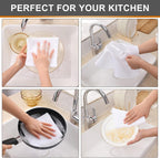 Kitinjoy 100% Cotton Kitchen Dish Cloths, 6 Pack Waffle Weave Dish Towels Ultra Soft Absorbent Quick Drying Dish Rags, 12 X 12 Inches, White