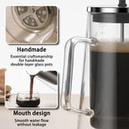 French Press Coffee Maker 22Oz - Double-Wall Insulated Borosilicate Glass - Ergonomic Handle - Coffee Gift - Tea & Coffee Press
