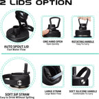 2/3 Gallon Water-Bottle with Straw & Spout Lids - 87oz Insulated Water Bottle Cold-48h Hot-24h, Men Women Stainless Steel Water Jug Travel Mug w/Strap Carrier Bag, Paracord Handle, Protective Boot