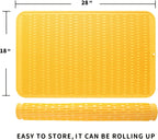 Silicone Dish Drying Mat for Multiple Usage,Easy clean,Eco-friendly,Heat-resistant Silicone Mat for Kitchen Counter or Sink,Refrigerator or Drawer Liner Yellow 3XL 28 inches x 18 inches