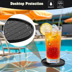 Coasters Set of 8,Hot or Cold Drink Coasters with Holder,Modern Style Coffee Table Coaster,Suitable for Kinds Cups Beer,Drink,Anti-Overflow Tabletop Protection(Black, 8pcs)