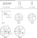 SKOLOO 24-Inch Wood Burnt Coat Rack Wall Mount with 5 Triple Hooks - Ideal for Family Entrances, Classrooms, and Pet Supplies Storage - Perfect Coat Hooks for Wall