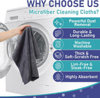 Newwiee 6 Pcs Extra Large Microfiber Cleaning Cloth 30" x 20" Washable Reusable Microfiber Towel Streak Free Lint Free Cloth for Cleaning Home Glass Office Window Bathrooms (Gray)