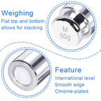 QP Calibration Weights, 50 Gram Scale Weights, OIML Class M1 High Precision Stainless Steel Scale Balance Weights with Chrome Finish, Calibration Weights for Digital Scale, Kitchen Scale, Pocket Scale