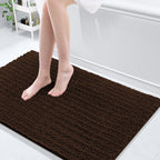 Arotive Luxury Chenille Bathroom Rug Mat, Extra Soft Thick Absorbent Shaggy Bath Rugs, Non-Slip Machine Wash Dry, Plush Bath Mats for Bathroom, Shower and Tub, 45x27, Brown