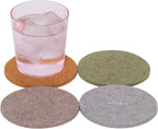 Graf Lantz - Bierfilzl Merino Wool Round Coasters Set of 4 - Pastels (4" Circles) - Absorbs 30% of Weight - German Wool - Heat Resistant, Sustainable, & Reusable - Home Decor & Coffee Table Decor