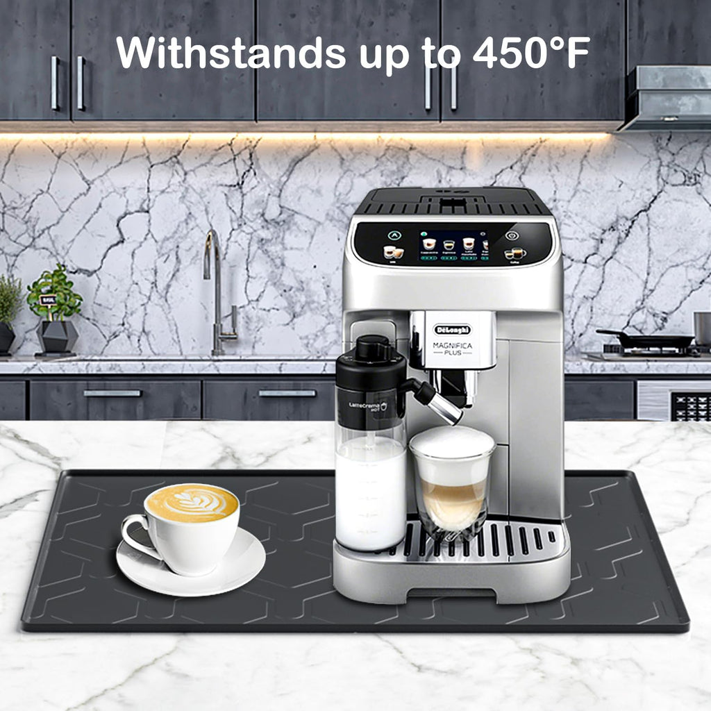 17.7"x14" Silicone Coffee Bar Mat, Non-Slip Hot Pad, Countertop Protector for Air Fryers, Microwaves, Coffee Makers, Compatible with Ninja, Cosori, Chefman, Toshiba