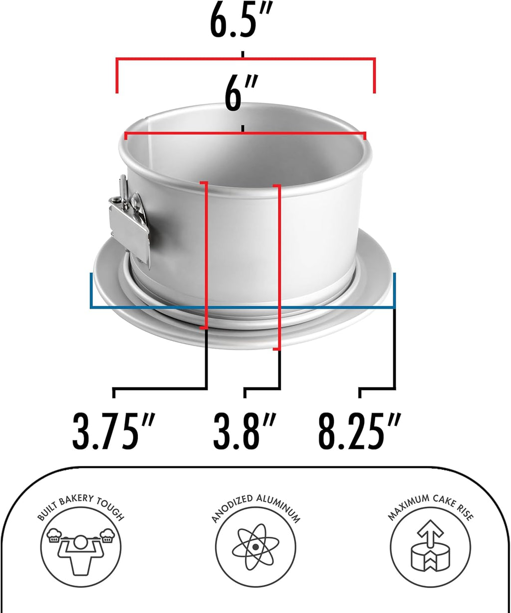 Fat Daddio's PSF-63 Anodized Aluminum Springform Pan, 6 x 3 Inch