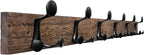 SKOLOO 36-Inch Wood Burnt Coat Rack Wall Mount with 6 Triple Hooks - Ideal for Family Entrances, Classrooms, and Pet Supplies Storage - Perfect Coat Hooks for Wall