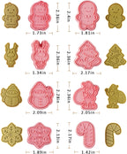 8 Pcs Christmas Cookie Cutters Set Baking Molds 3D Christmas Press type Cookie Cutter for Baking, Fondant, Cheese, and Pastries