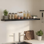 Floating Shelves for Wall, 55"W x 9.3"D x 1.5"H, Long Wooden Wall Mounted Display Shelves with Invisible Brackets for Living Room, Bedroom, Bathroom, Kitchen Decor and Storage, Set of 1, Black