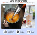Consciot 4-in-1 Immersion Blender Handheld Max 1100W, Corded Stick Emulsifier with Entire Stainless Steel Blender Shaft, Trigger Speed Control, For Blending, Beating, Frothing, Mixing & More, Non-BPA
