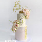 Cake Baking Stencil - Seamless Delicate Pattern for Decorating Tall Double Barrel Cake to Use with Buttercream, Royal Icing, Ganache, Paint, Airbrush (RHOMBA)