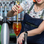 Swizzle Sticks,5 Pcs Stainless Steel Reusable Deer Head Shape Cocktail Stirrer Coffee Beverage Stir Sticks for Cocktail, Whiskey, Hot Cocoa, Creamer (Gold)