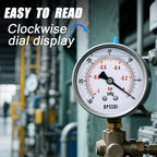 30 inHg Vacuum Silicone Oil Liquid Filled Low Pressure Gauge, 2.5" Dial Size, 1/4" NPT Lower Mount, 304 Stainless Steel Case, for Water Pipe, HVAC, Water Oil Air Pressure Test