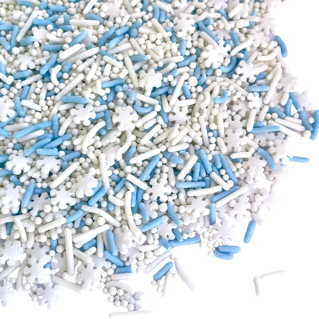 Manvscakes, Natural Sprinkles, No Artificial Dyes, Snowflake Edible Sprinkles, Holiday Cake Decorations, Dessert, Cookies, 3 ounces, Christmas Sprinkles, Winter Baking, Gluten Free, Blue Sprinkle