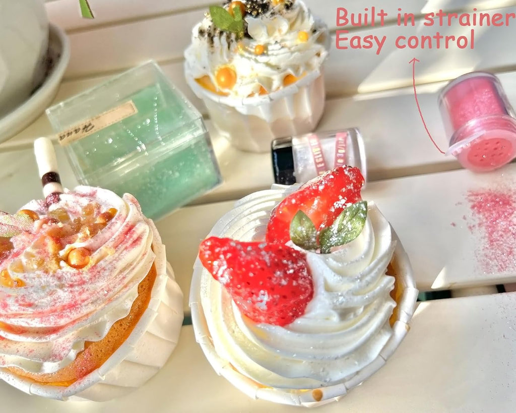 Edible Glitter for Cakes Drinks Luster Dust Set - Colaele 10 Colors Shimmering Disco Glitter Food Grade Metallic Food Coloring Powder Sprinkling for Strawberries, Chocolates, Fondant, Pops, Vegan