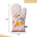 Maison d' Hermine Oven Gloves 100% Cotton Oven Mitt 7" x 13" with Loop Heat Resistant, BBQ, Cooking Gloves, Baking, Grilling, Kitchen, Handling Hot Pans (Pack of 1, Potiron)