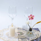 Glass Coaster 6 Pack Round Cup Coasters for Drinks,Crystal Coffee Coaster,Stylish Drink Coasters for Kitchen Bar Dining Room Living Room Office Decor and Jewelry Storage,Clear